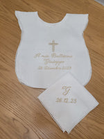 Camicino e fazzoletto battesimale con merlettino
