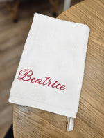 Asciugamanino in spugna personalizzato con il nome