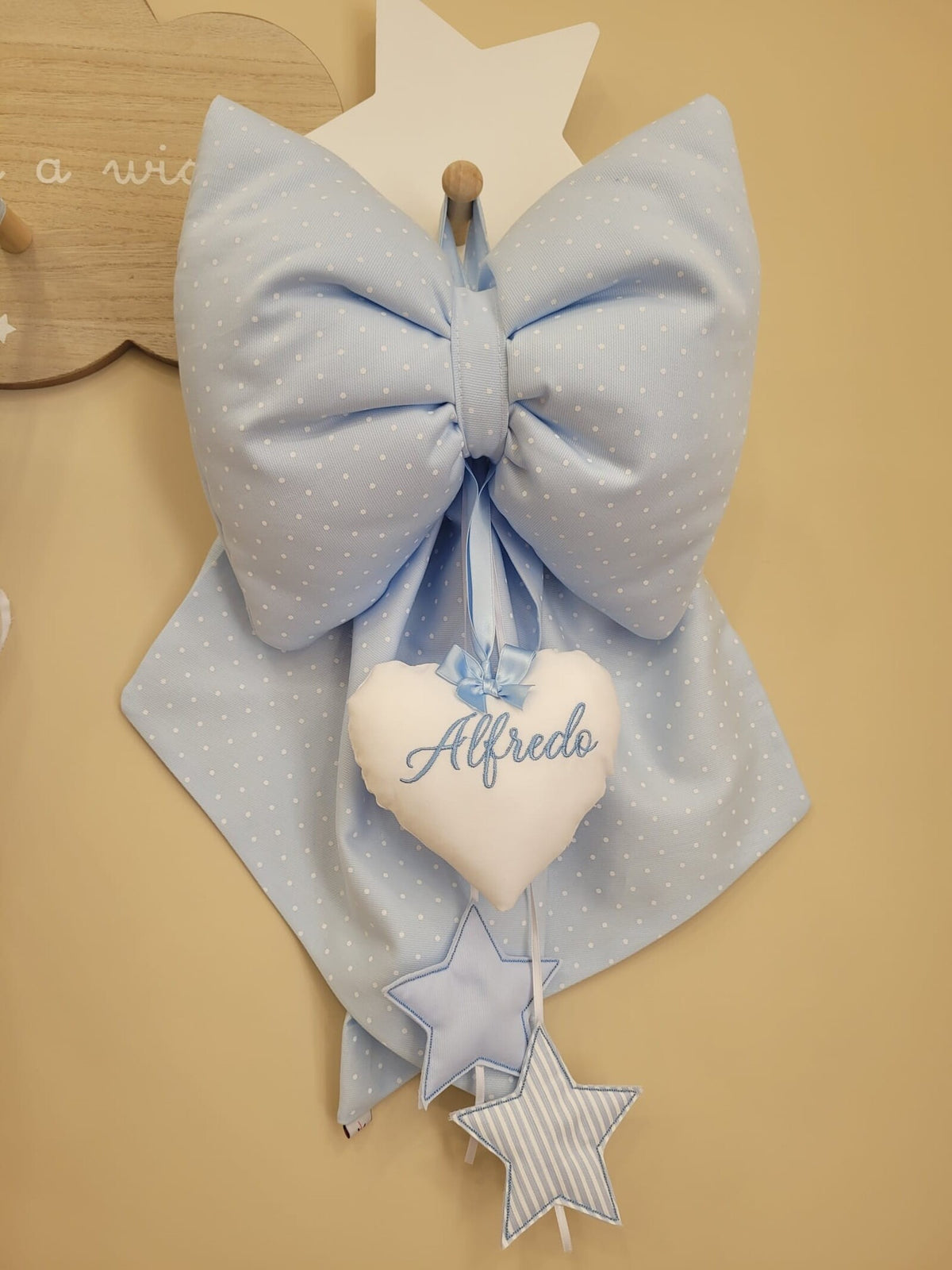 Fiocco Nascita Basic con stelle pendenti