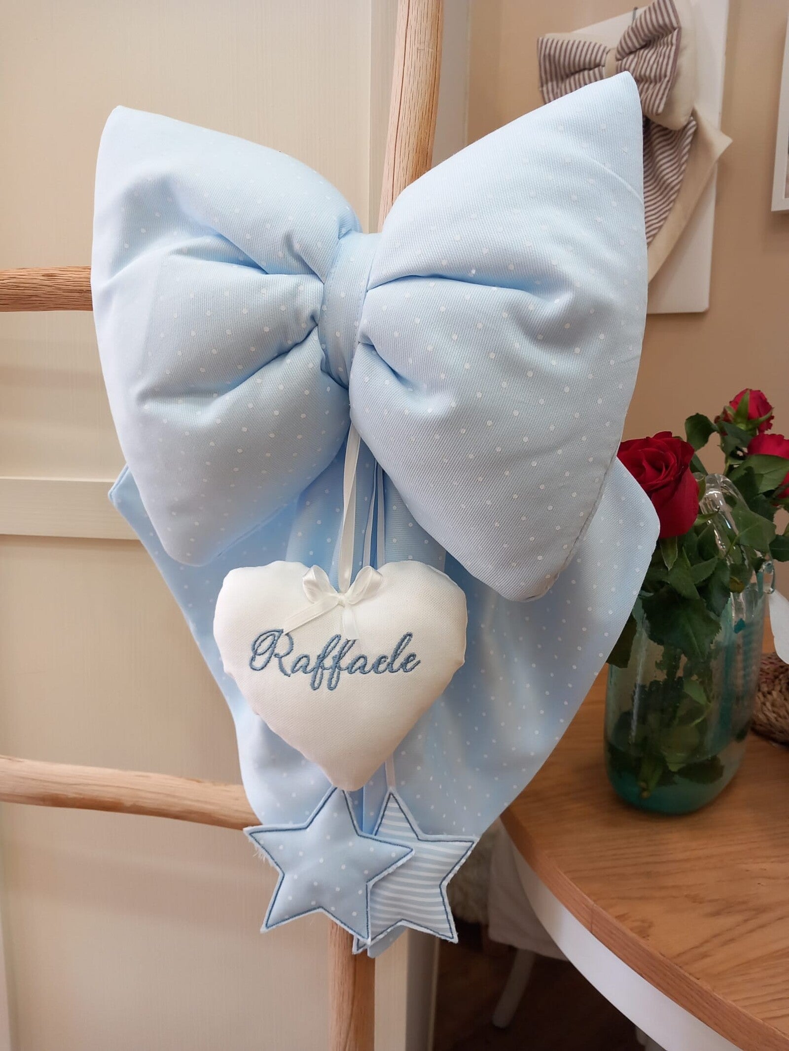 Fiocco Nascita Basic con stelle pendenti