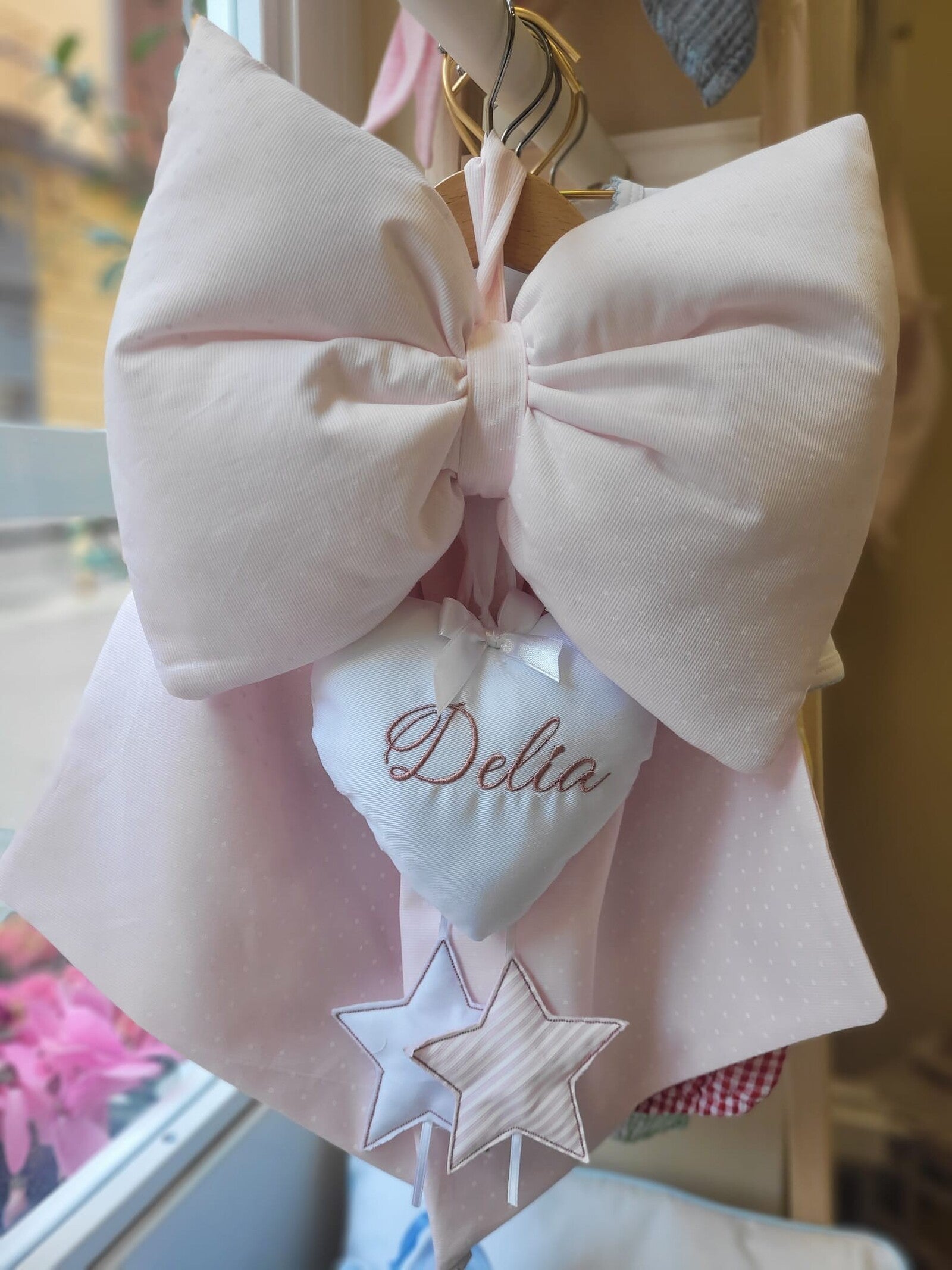 Fiocco Nascita Basic con stelle pendenti