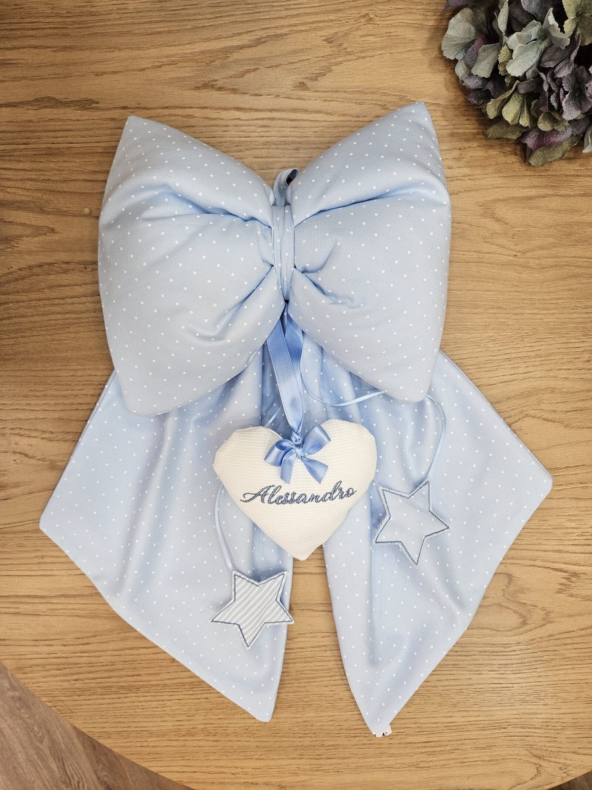 Fiocco Nascita Basic con stelle pendenti