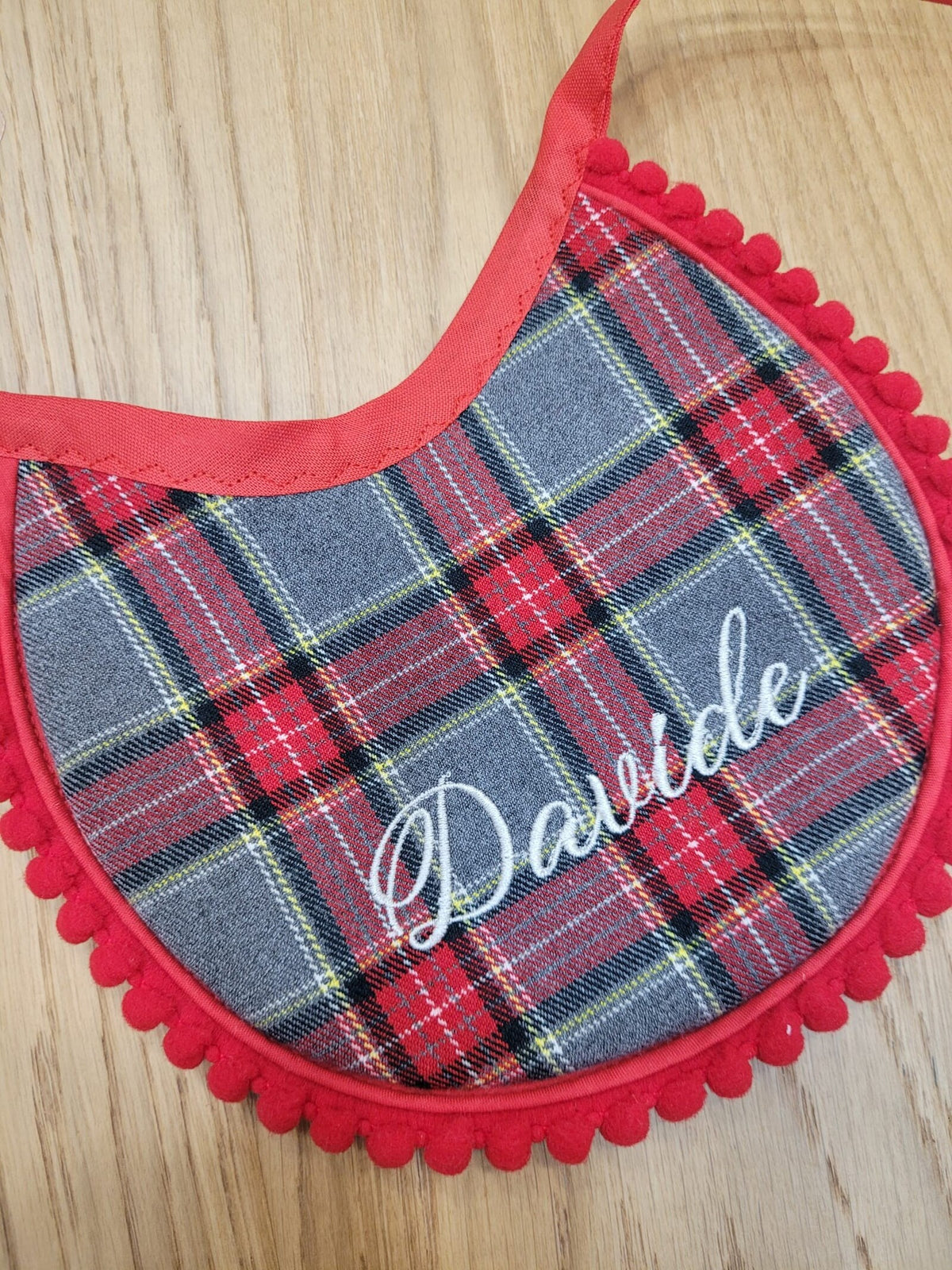 Bavaglino in tartan Il Primo Natale di