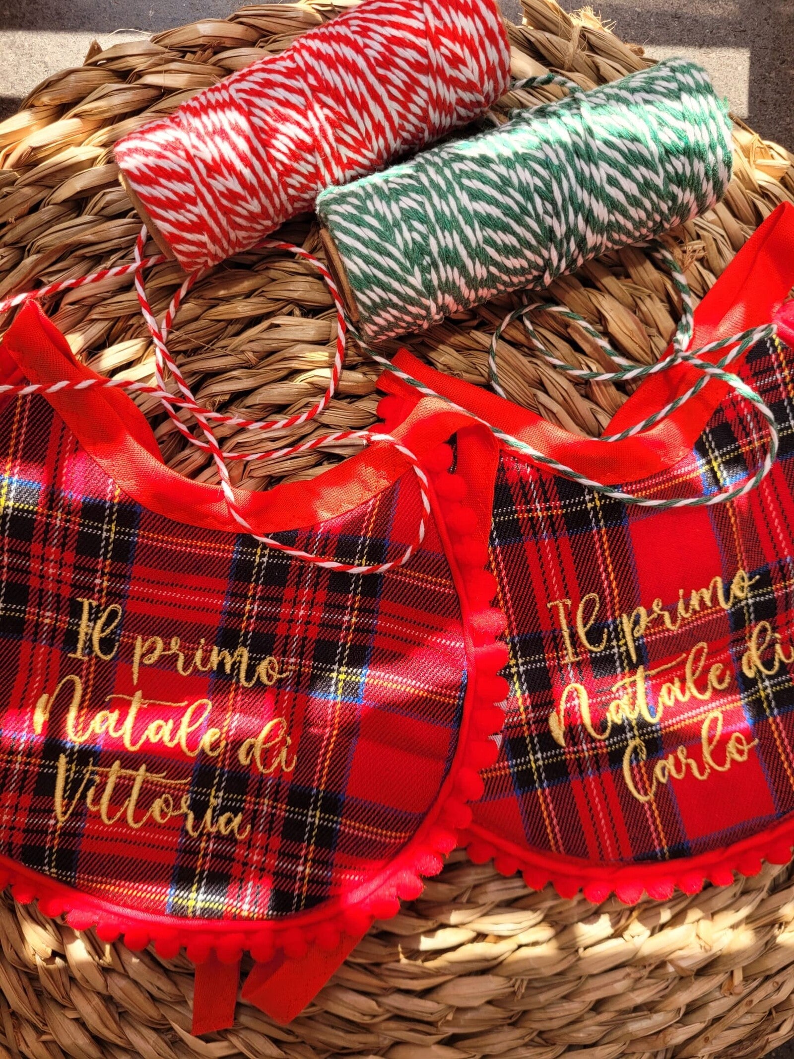 Bavaglino in tartan Il Primo Natale di