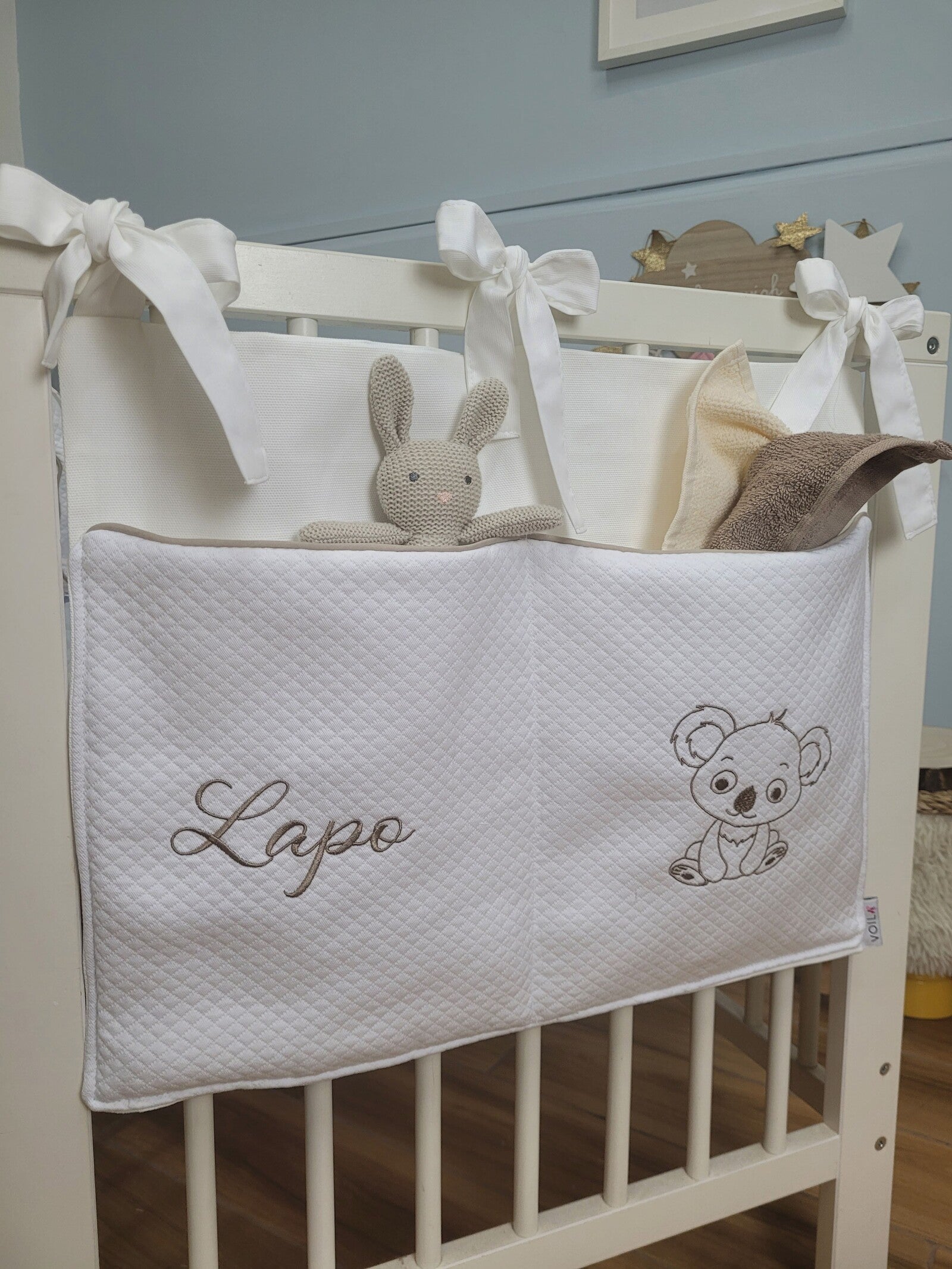 Marsupio da culla, pannello porta oggetti per culla