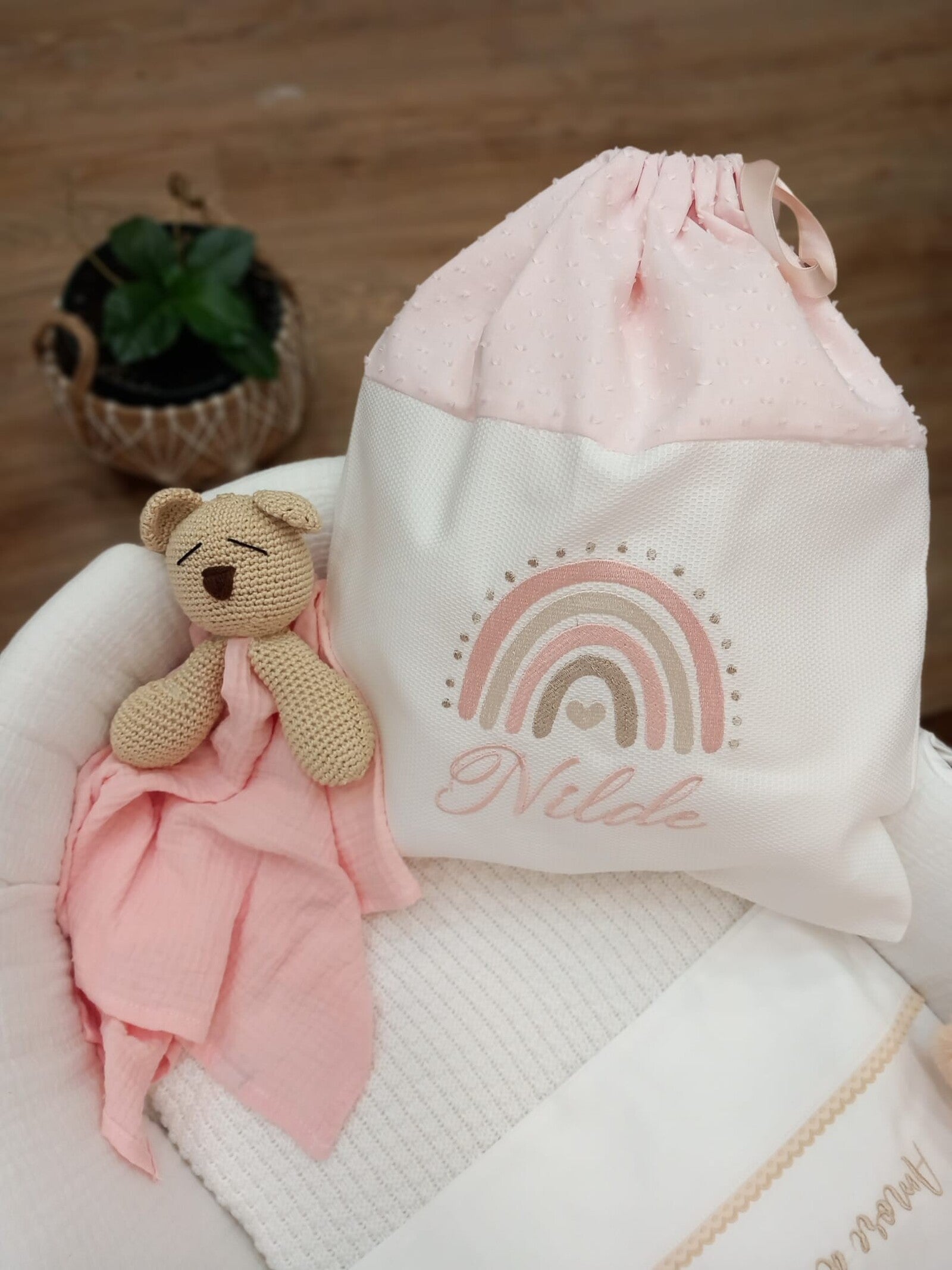 Sacca cambio baby love plumetis