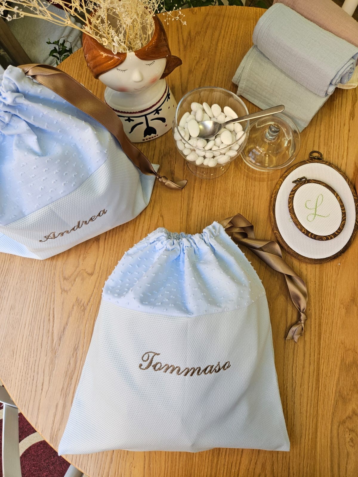 Sacca cambio baby love plumetis