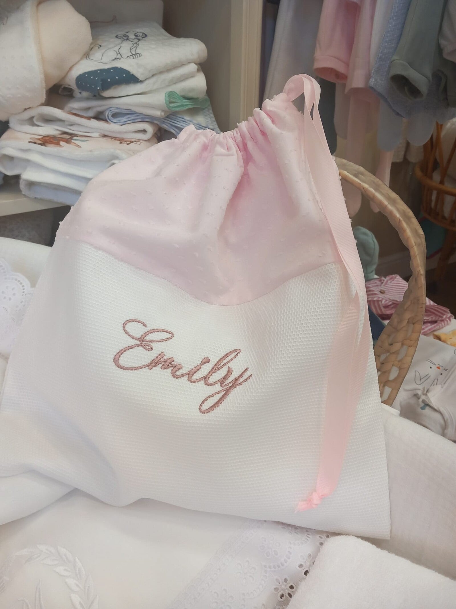 Sacca cambio baby love plumetis