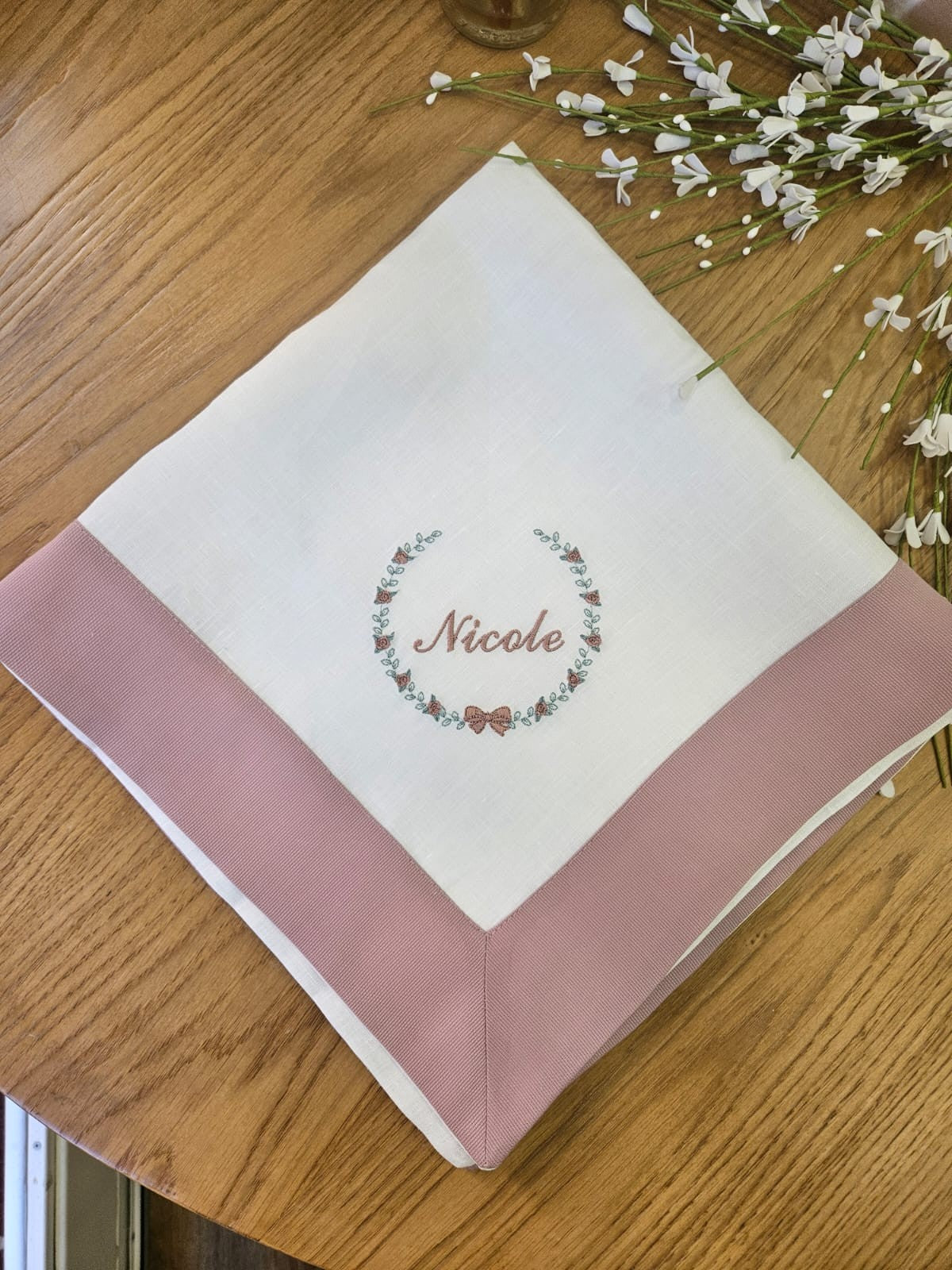 Quadrato in lino e piquè di cotone BASIC