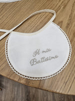 Bavaglino battesimale con merlettino