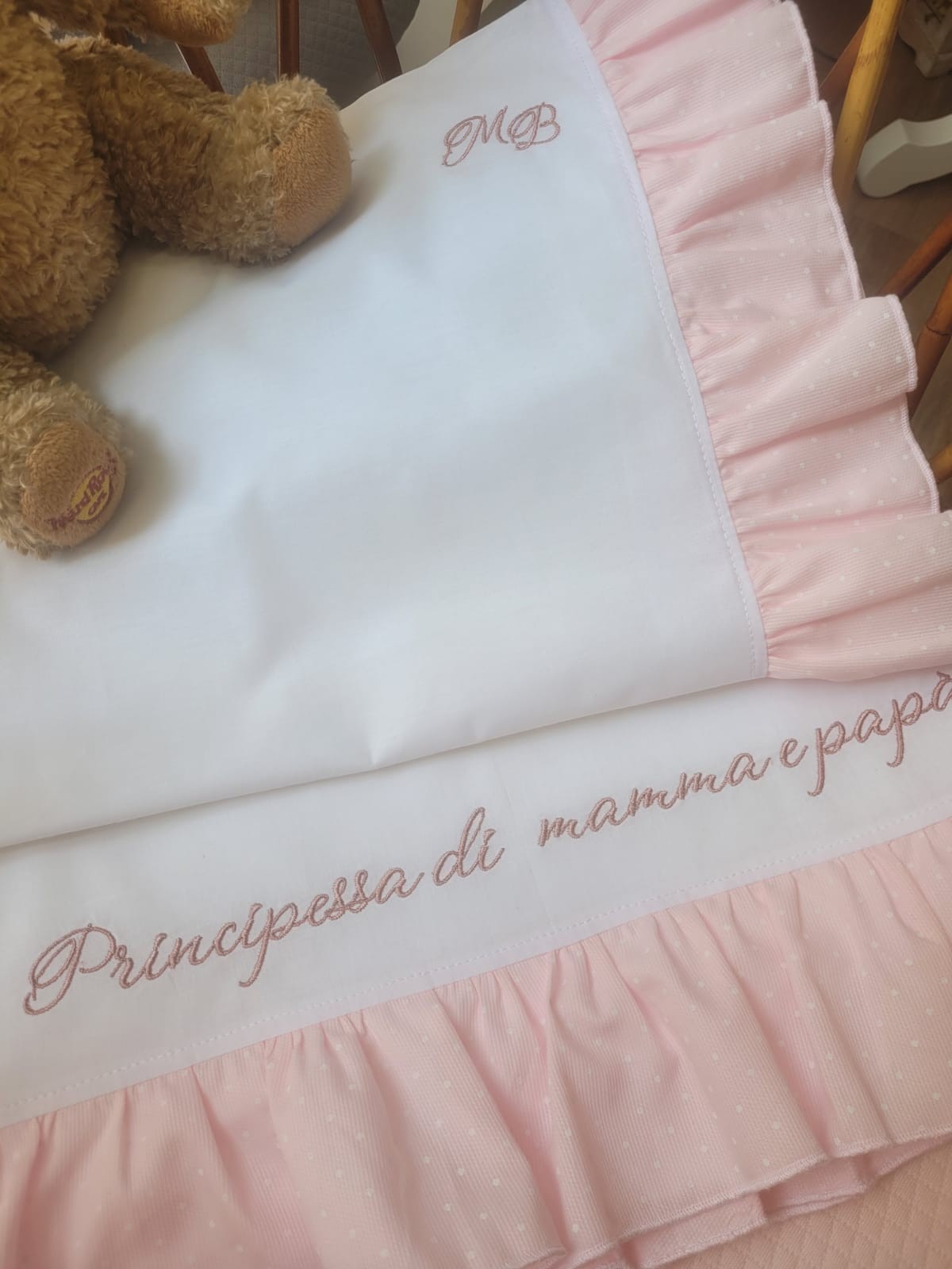 Lenzuolino con rouche in piquè