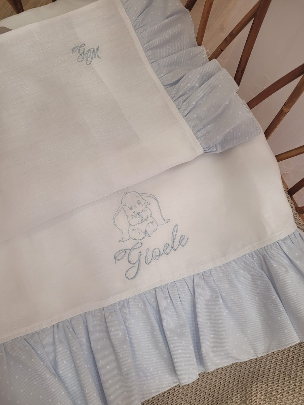 Lenzuolino con rouche in piquè