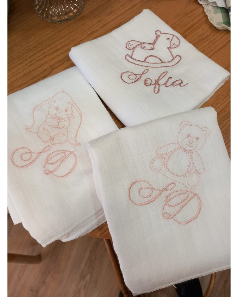 Tris di quadrati di cotone personalizzati