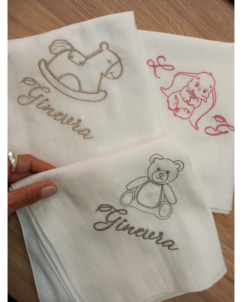 Tris di quadrati di cotone personalizzati