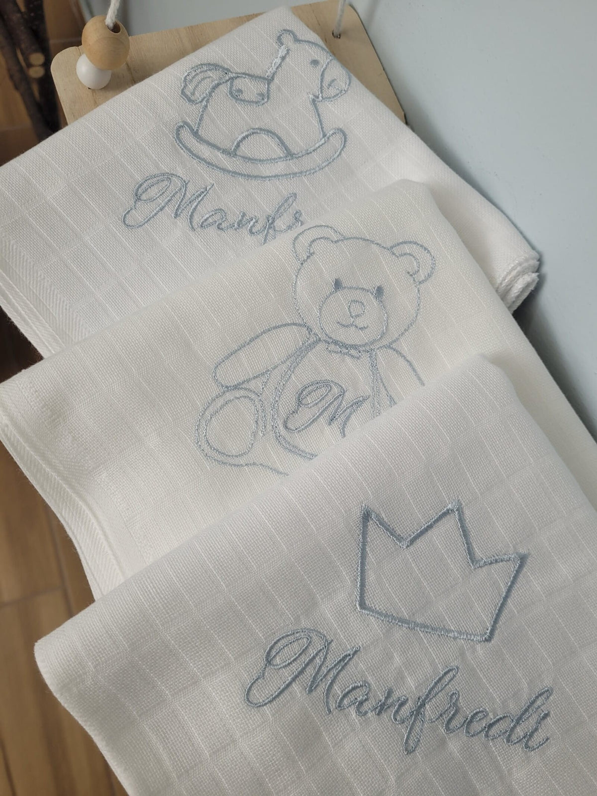 Tris di quadrati di cotone personalizzati