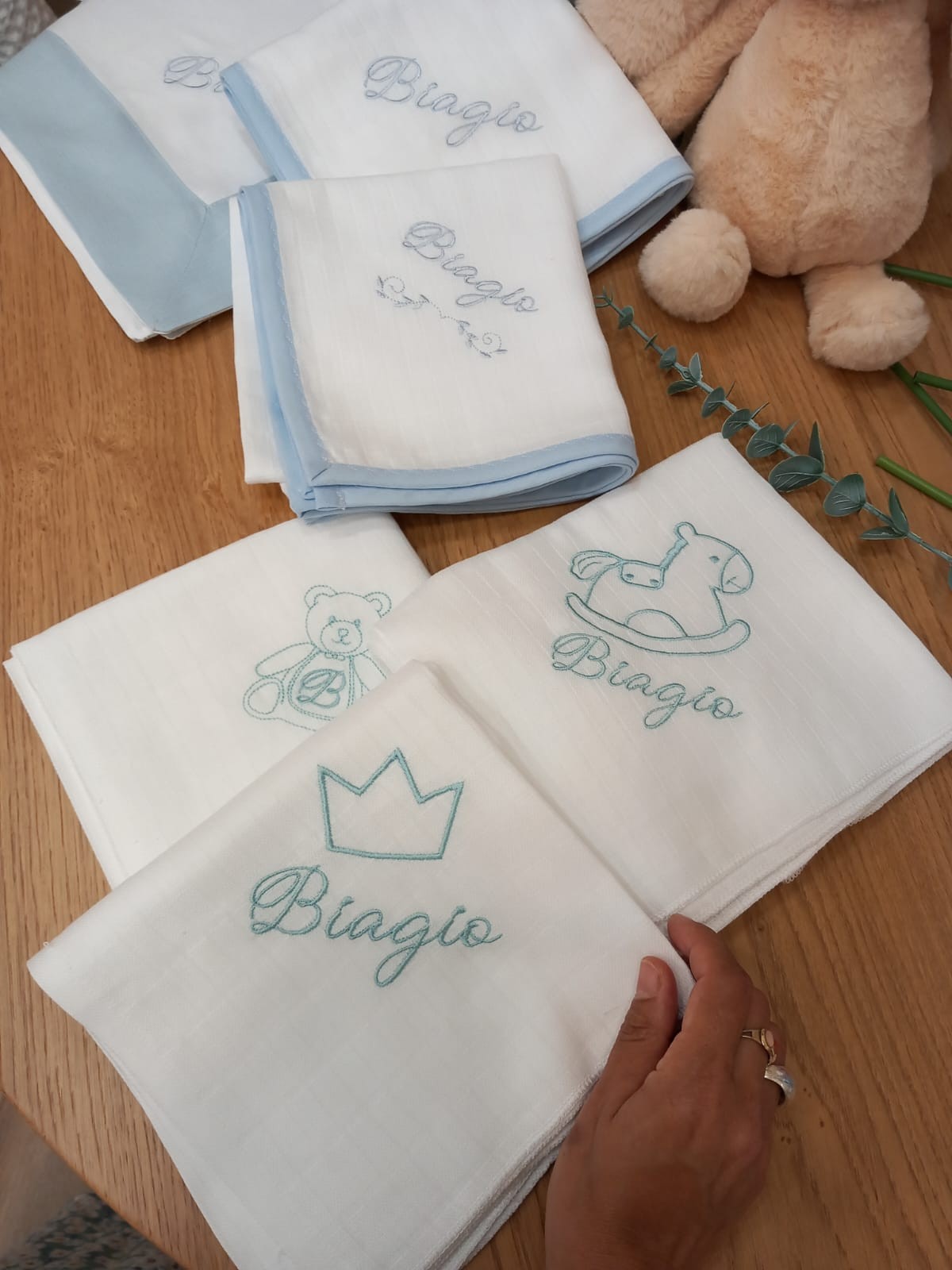 Tris di quadrati di cotone personalizzati