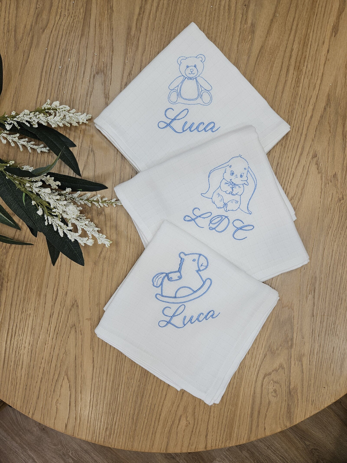 Tris di quadrati di cotone personalizzati