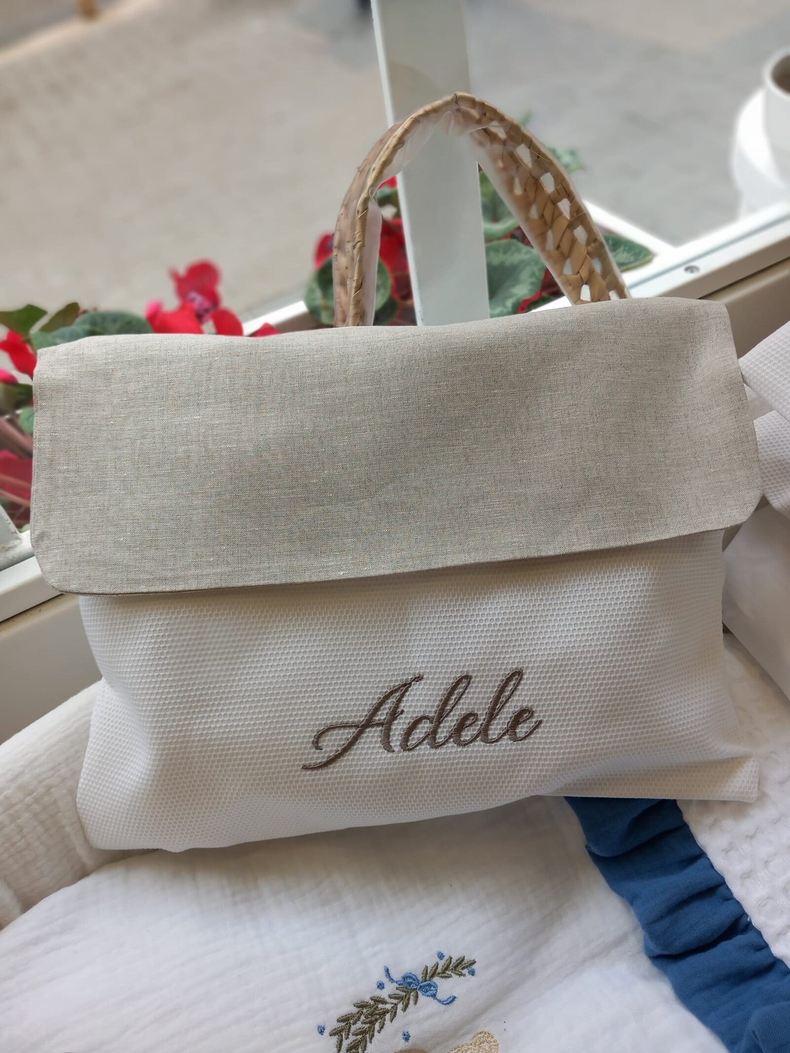 Busta nascita con pattina in lino