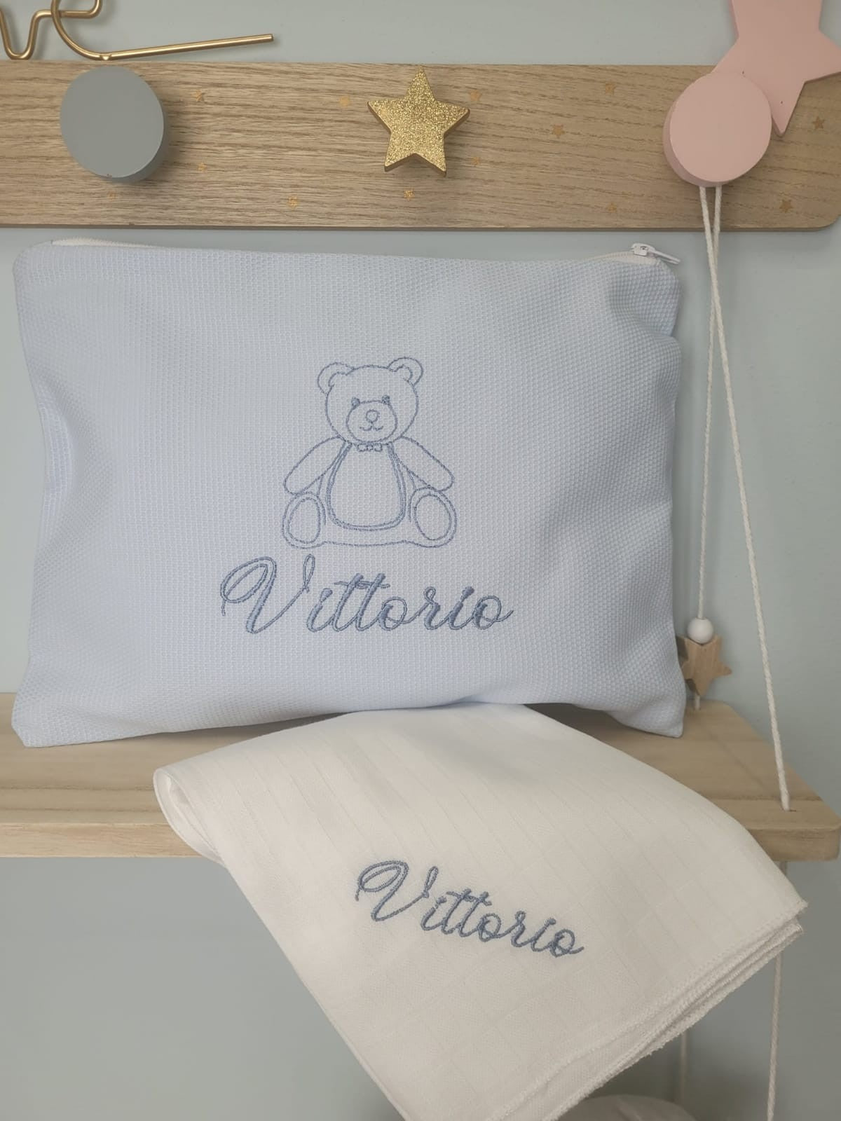 Borsello cambio Baby Love e quadrato di cotone