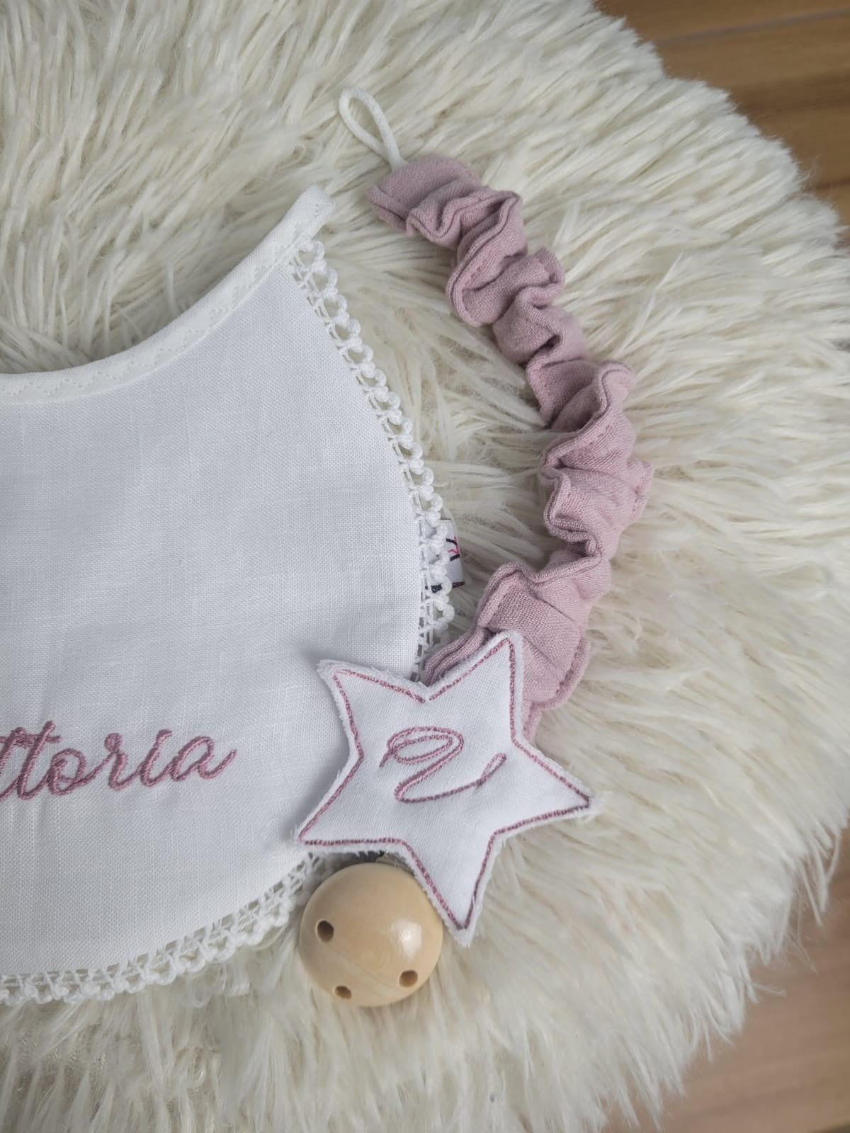 Portaciuccio personalizzato in mussola di cotone