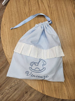 Sacca cambio baby love con rouche in plumetis