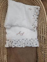 Lenzuolino in mussola con rouche a fantasia