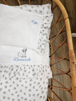 Lenzuolino in mussola con rouche a fantasia