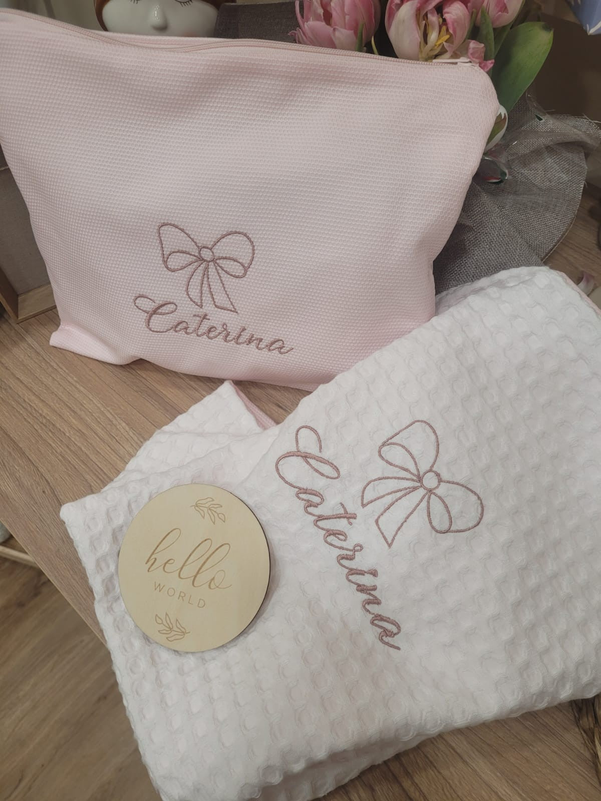 Coordinato per il Cambio, borsello e fasciatoio portatile Baby Love