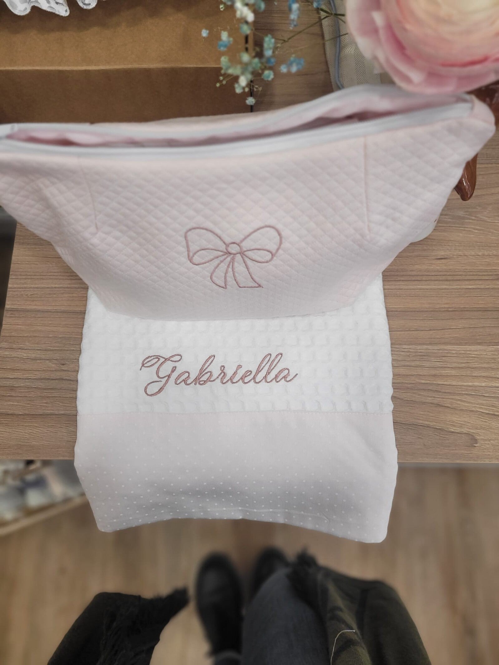 Coordinato cambio, borsello e asciugamano