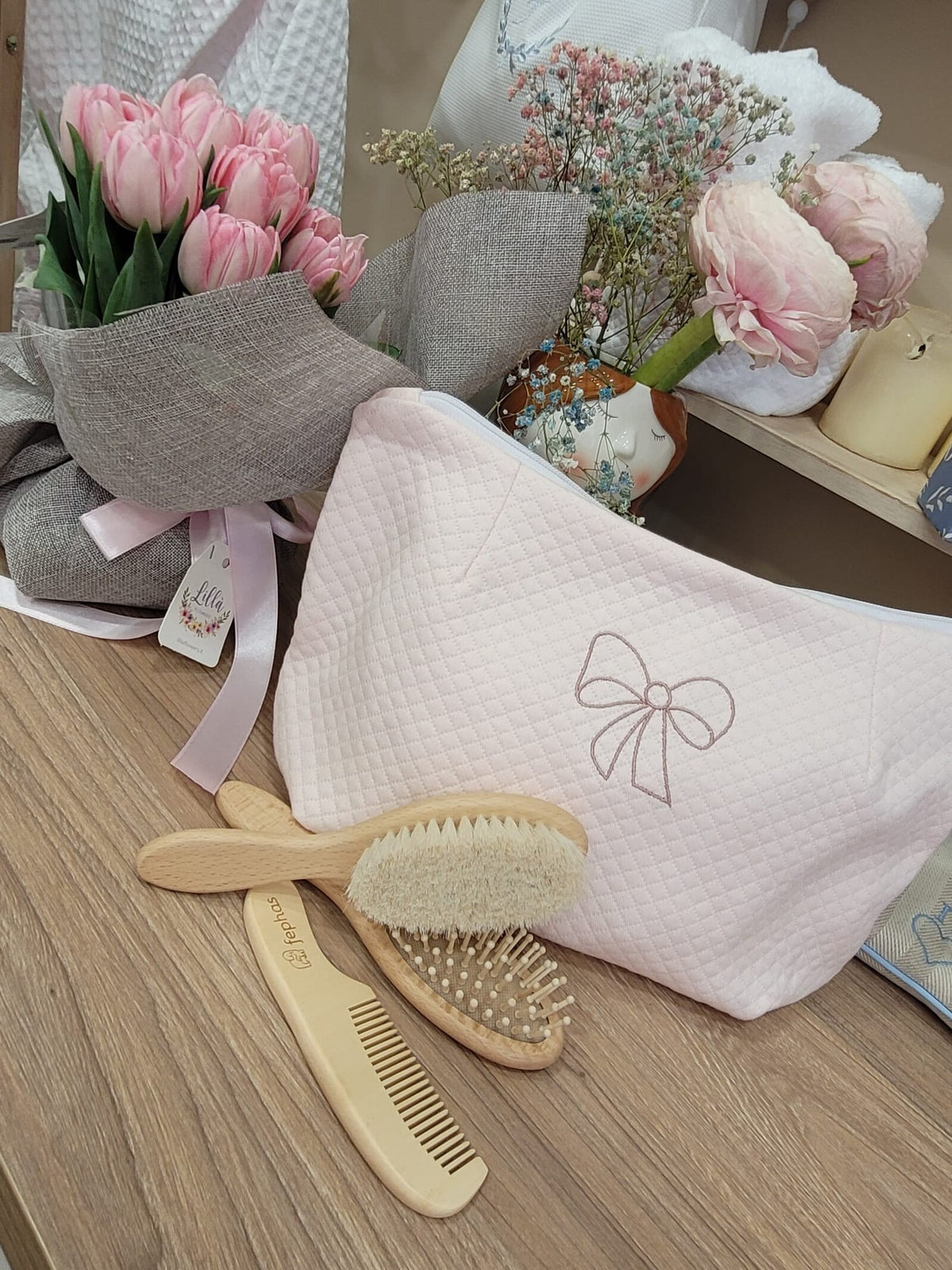 Coordinato cambio, borsello e asciugamano