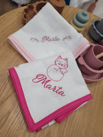 Coppia di quadrati di cotone con profilo colorato