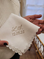 Bavaglino e fazzoletto battesimale con smerlo