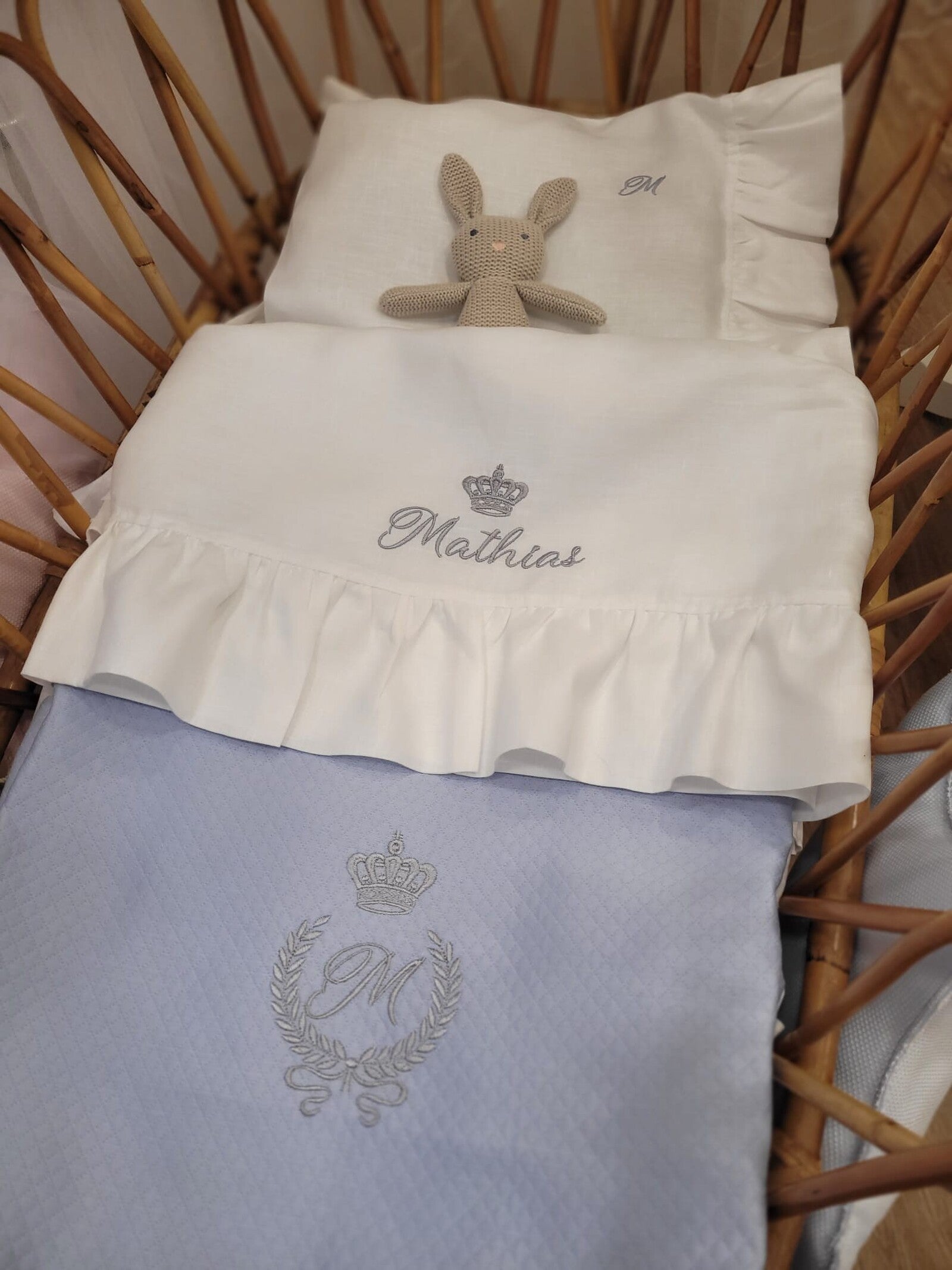 Lenzuolino in lino con rouche