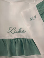 Lenzuolino in lino con rouche