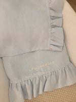 Lenzuolino in lino con rouche