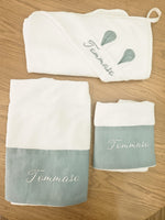 Coordinato da Bagno, accappatoio e coppia di asciugamani in spugna di bamboo