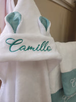 Coordinato da Bagno, accappatoio e coppia di asciugamani in spugna di bamboo