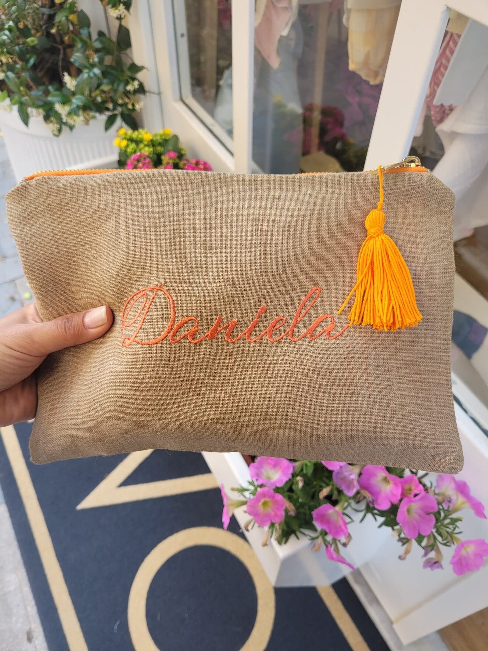 Borsello in lino naturale