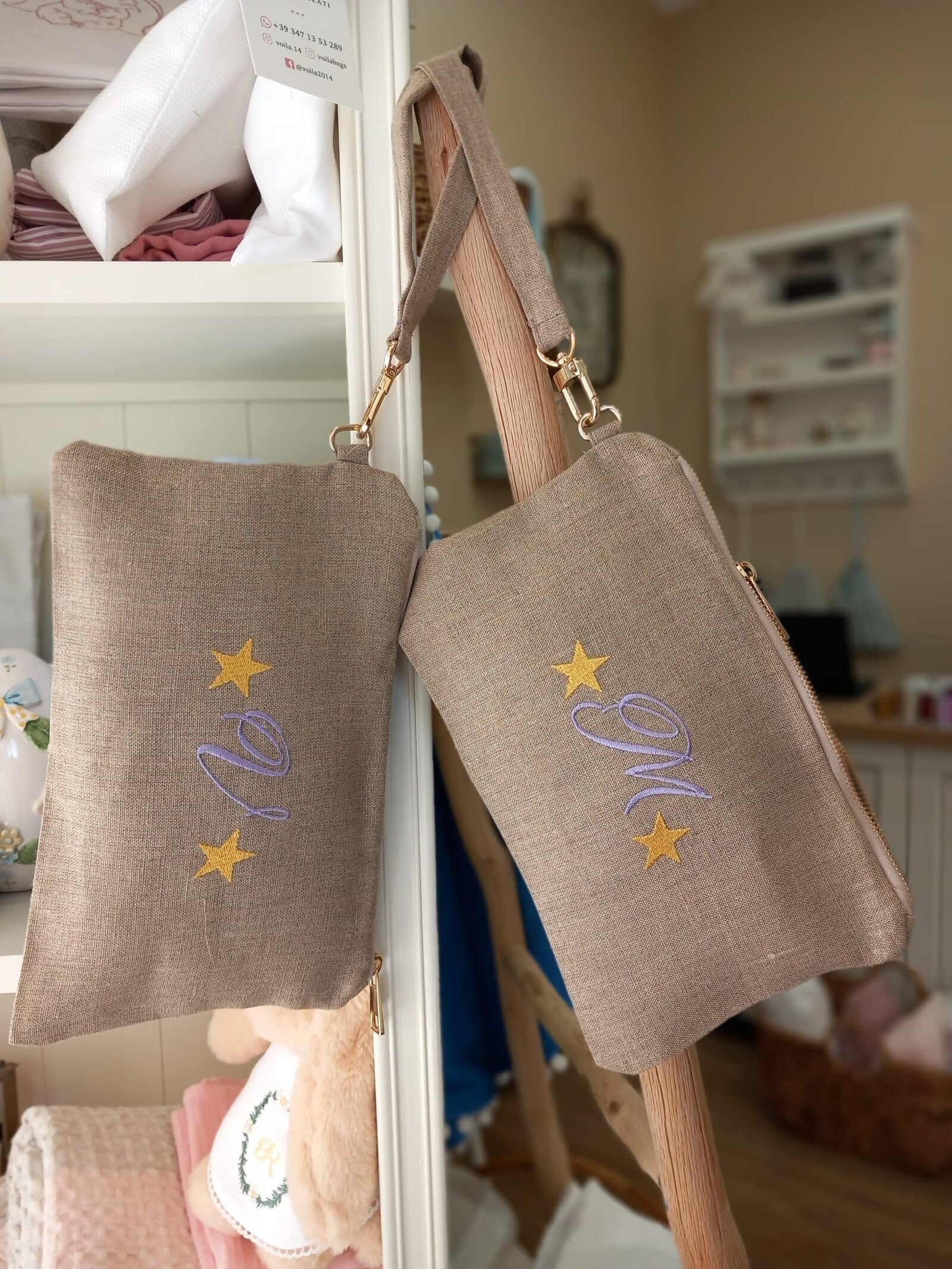 Borsello in lino naturale