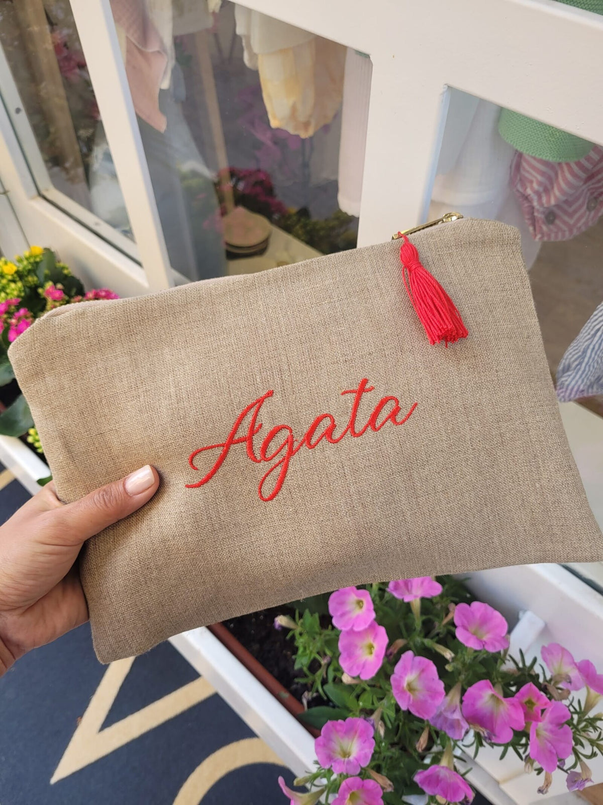 Borsello in lino naturale