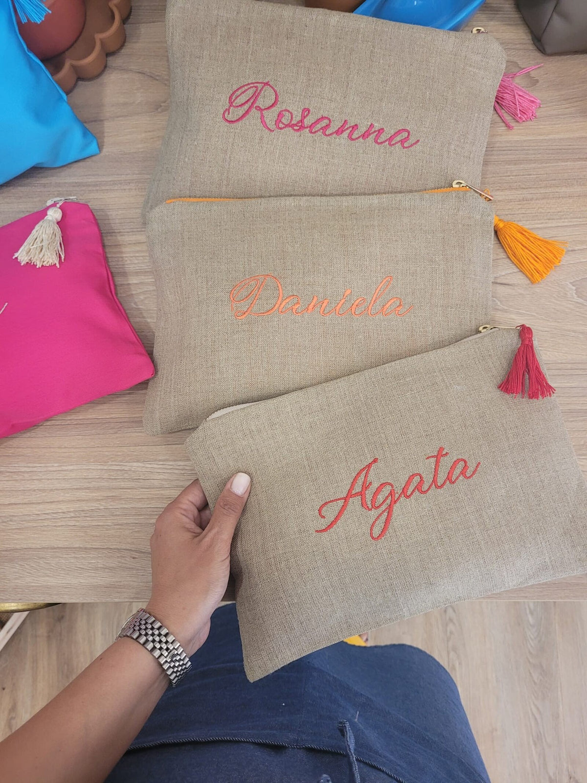 Borsello in lino naturale