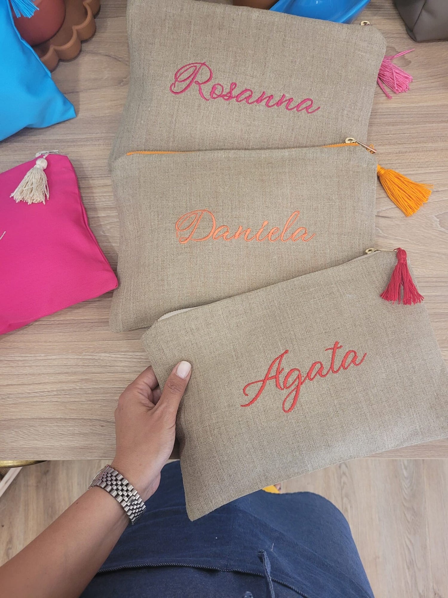 Borsello in lino naturale