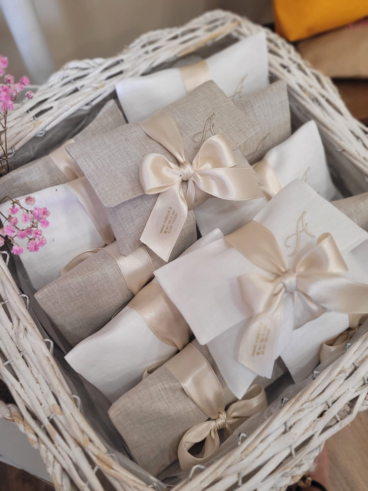 Pochette portaconfetti in lino