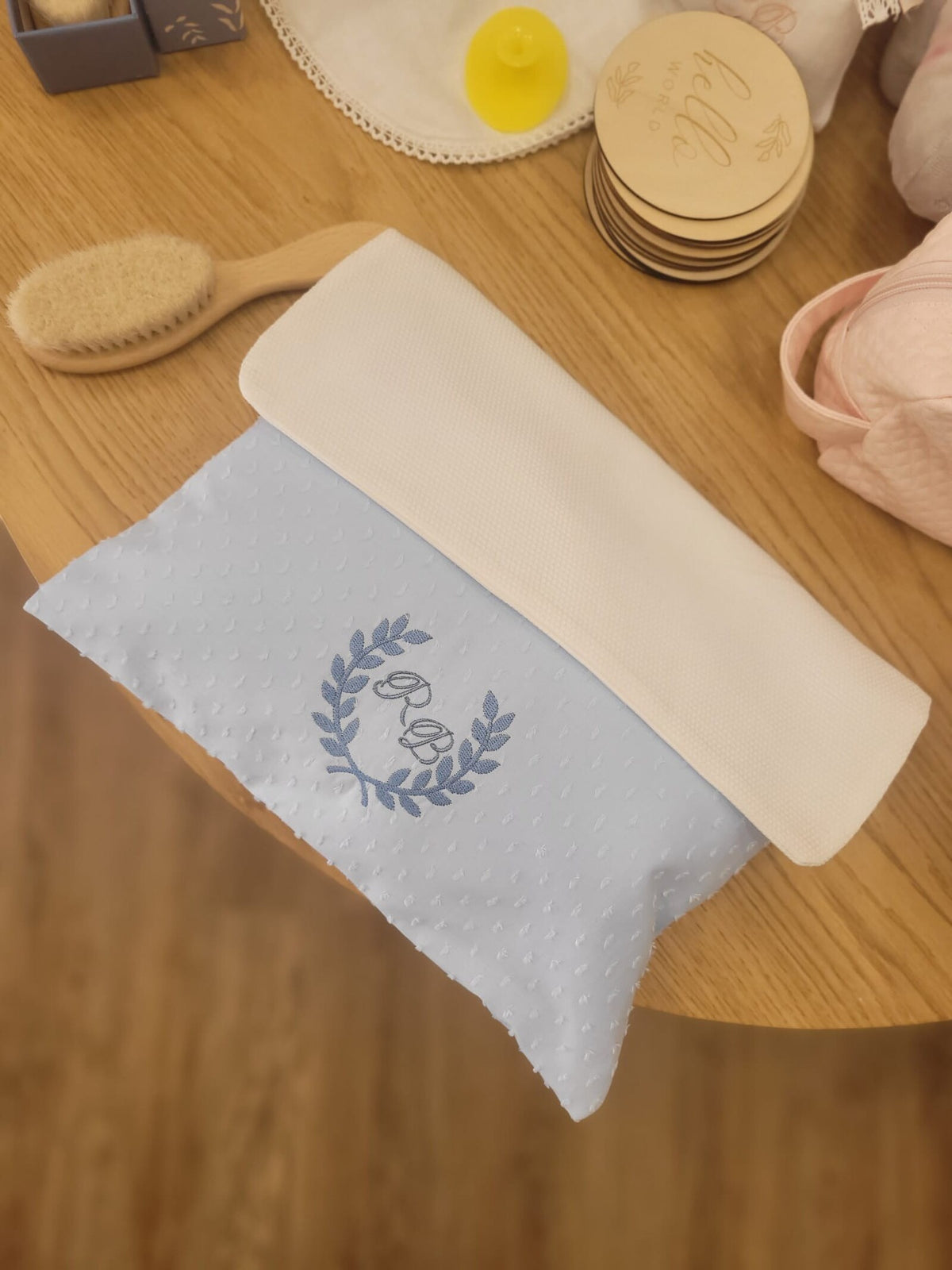 Busta nascita in plumetis con pattina in piquè di cotone