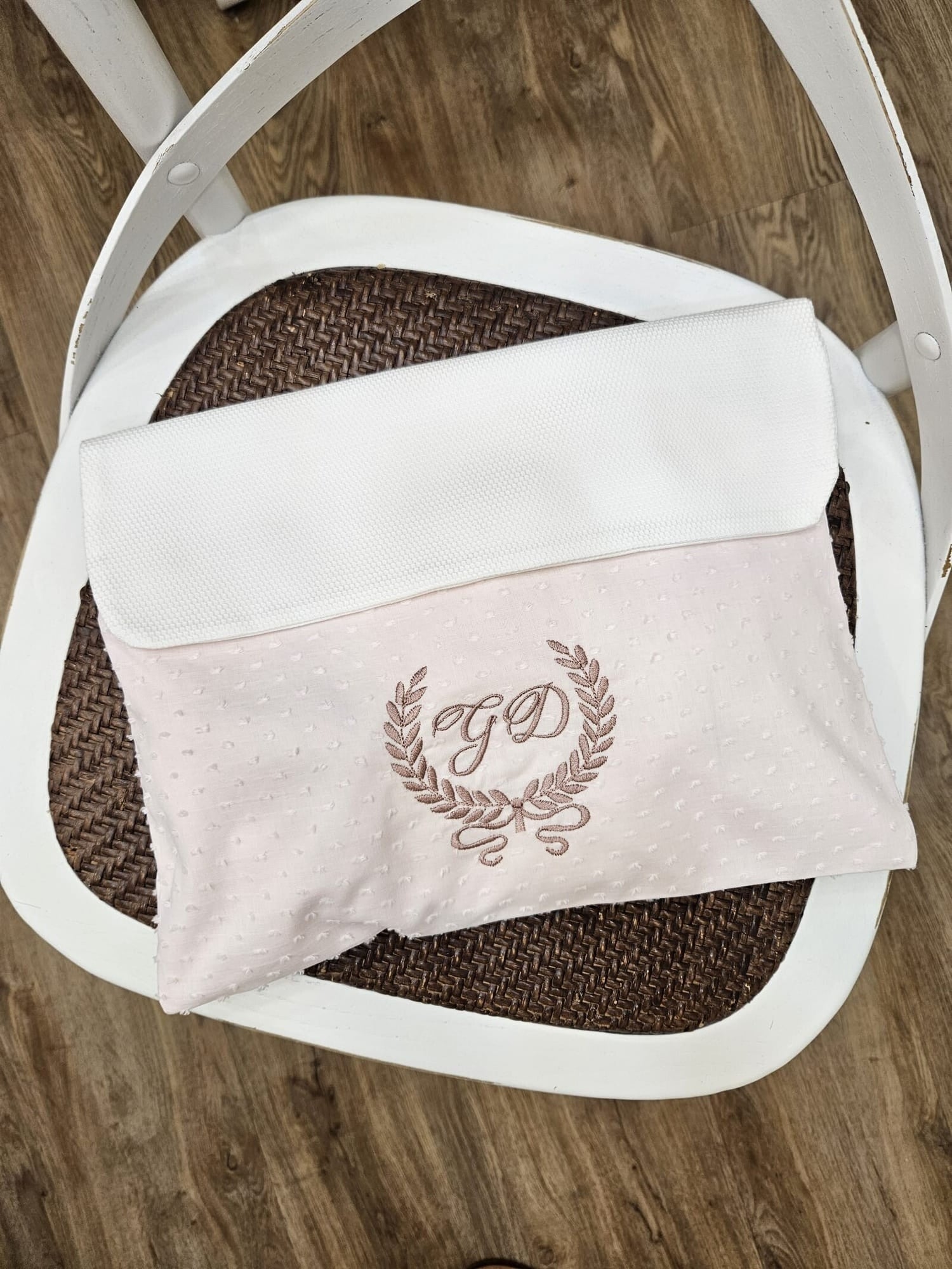 Busta nascita in plumetis con pattina in piquè di cotone