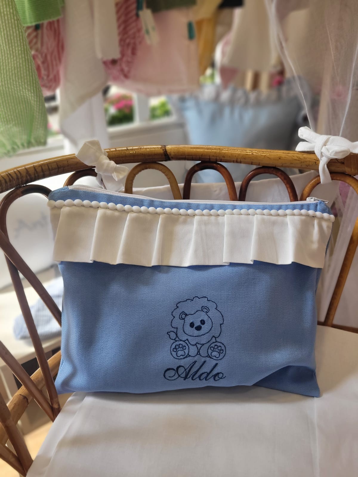 Borsello Baby in cotone con rouche in piquè