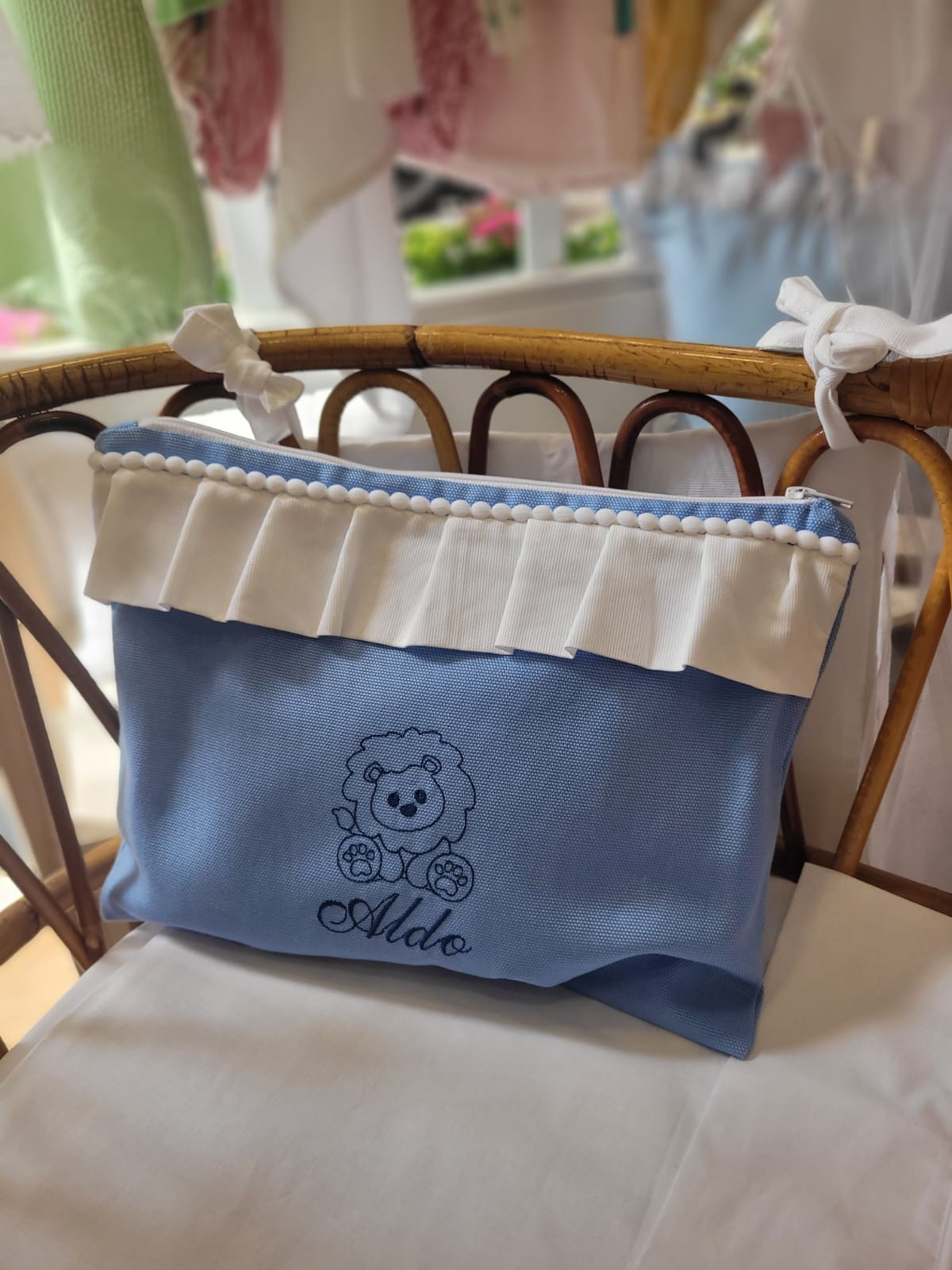 Borsello Baby in cotone con rouche in piquè