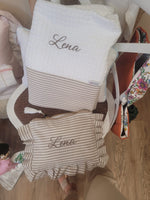 Beach set, Telo Mare in apone e Pochette con rouche