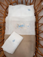 Lenzuolino in lino bianco con smerlo