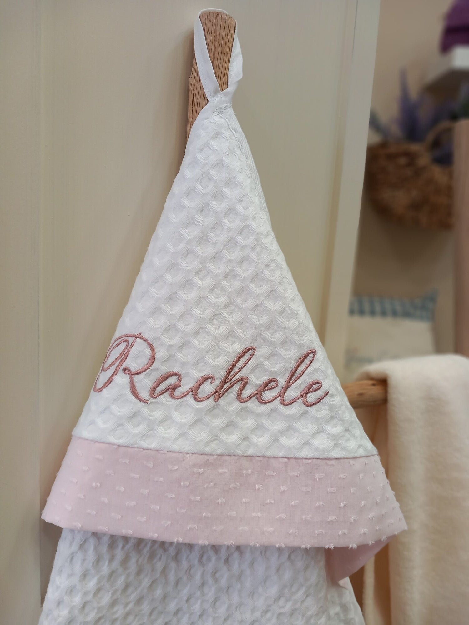 Accappatoio neonato in apone e plumetis